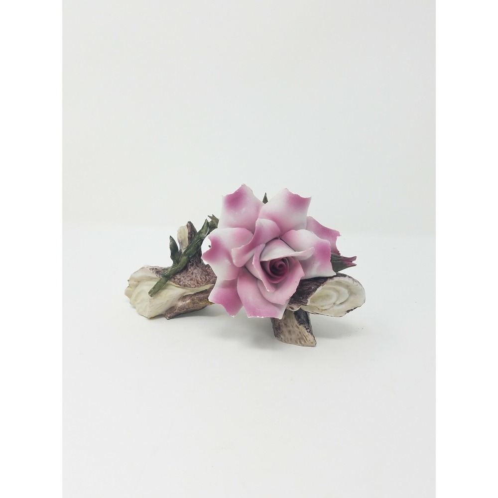 Vtg. Capodimonte Collection porcelain rose Italy home decor‎ flower Cottagecore